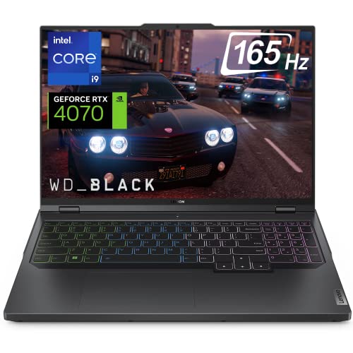 Lenovo Legion Pro 5i Gaming Laptop, 16" WQHD IPS 165Hz Display, GeForce RTX 4070, Intel 13th Gen i9-13900HX, 64GB DDR5 RAM, 2TB SSD + 2TB SSD, Webcam, 4-Zone RGB Backlit KB, Wi-Fi 6E, Windows 11 Home