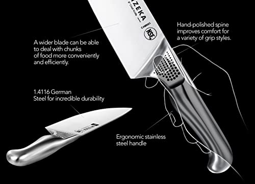 WIZEKA Kitchen Knife Set with Block, NSF Certified 15pcs German Steel 1.4116 Knife Block Set, Professional Chef Knife Set with Built-in Sharpener, Starry Sky Series Spreadr