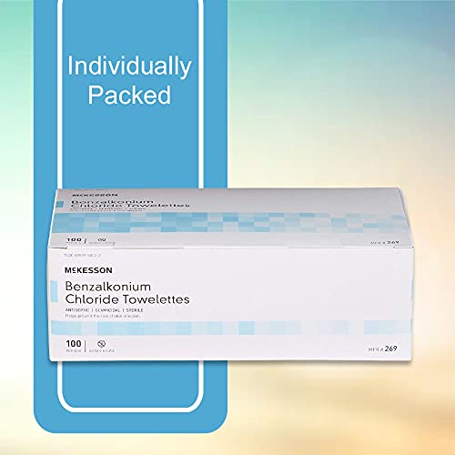 McKesson Obstetrical Antiseptic Towelettes Wipes, Sterile, Individual Packet, Clean Scent, 100 Wipes, 1 Pack