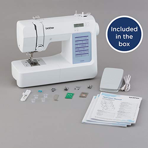 Brother CS5055 Computerized Sewing Machine, 60 Built-in Stitches, LCD Display, 7 Included Feet, White