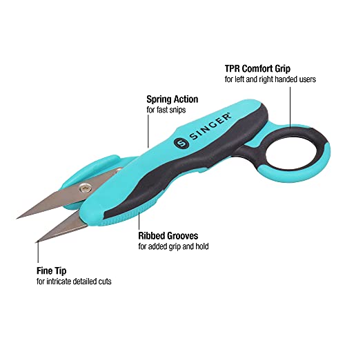 SINGER ProSeries Sewing Scissors Bundle, 8.5" Heavy Duty Fabric Scissors, 4.5" Detail Embroidery Scissors, 5" Thread Snips with Comfort Grip Spreadr