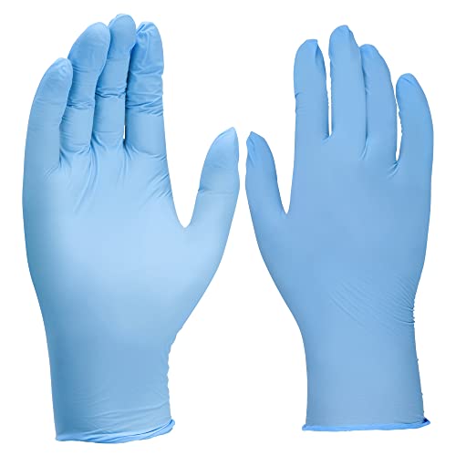 SwiftGrip (Medium) Disposable Nitrile Exam Gloves, 3-mil, Blue, Nitrile Gloves Disposable Latex Free, Medical Gloves, Cleaning Gloves, Food-Safe Rubber Gloves, Powder Free, Non-Sterile, 100-ct Box (Medium)