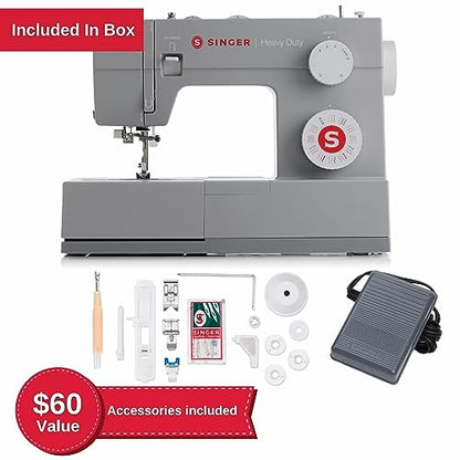 SINGER Heavy Duty Sewing Machine With Included Accessory Kit, 110 Stitch Applications 4432, Perfect For Beginners, Gray