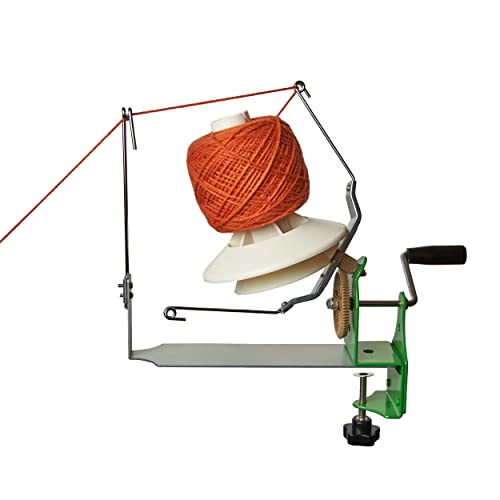 Olikraft 𝐋𝐚𝐫𝐠𝐞 𝐂𝐚𝐩𝐚𝐜𝐢𝐭𝐲 𝐘𝐚𝐫𝐧 𝐖𝐢𝐧𝐝𝐞𝐫 - Hand Operated Metal Yarn Ball Winder. Support 10 to 16 oz of Yarn Fiber Wool String (Stainless Steel)