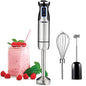 Mueller Austria Ultra-Stick 500 Watt 9-Speed Immersion Multi-Purpose Hand Blender Heavy Duty Copper Motor Brushed 304 Stainless Steel With Whisk, Milk Frother Attachments