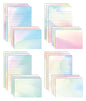 Mini Stationery Set, 100 Piece Set (50 Lined Watercolor Sheets + 50 Matching Envelopes), 5.5 x 8.25 inch, 12 Unique Designs, Double Sided Printing, One Side Lined Paper, by Better Office Products