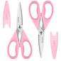 Kitchen Shears, iBayam Kitchen Scissors Heavy Duty Meat Scissors Poultry Shears, Dishwasher Safe Food Cooking Scissors All Purpose Stainless Steel Utility Scissors, 2-Pack (Pastel Pink)