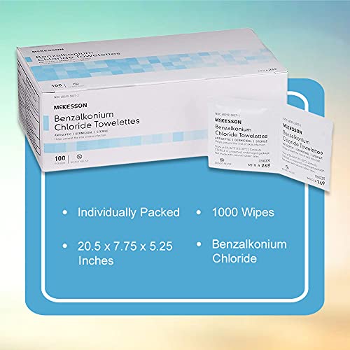 McKesson Obstetrical Antiseptic Towelettes Wipes, Sterile, Individual Packet, Clean Scent, 100 Wipes, 1 Pack