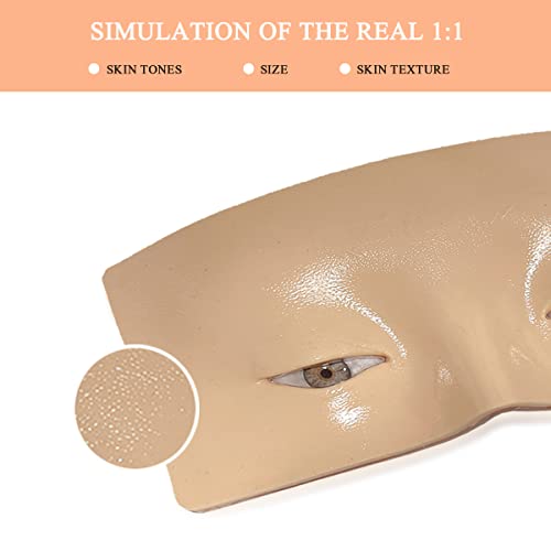 Makeup Practice Face Board, Resusable 3D Makeup Mannequin Face, Eyes Makeup Practice Face with Makeup Kit for Makeup Students and Beginners to Practice Eye shadow Eyeliner Eyebrow Makeup & Lash Extension