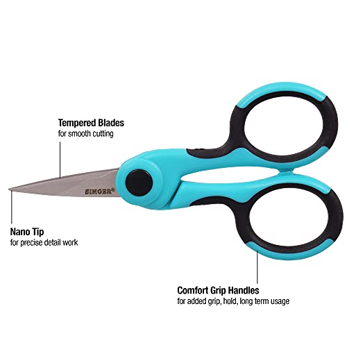 SINGER ProSeries Sewing Scissors Bundle, 8.5" Heavy Duty Fabric Scissors, 4.5" Detail Embroidery Scissors, 5" Thread Snips with Comfort Grip Spreadr