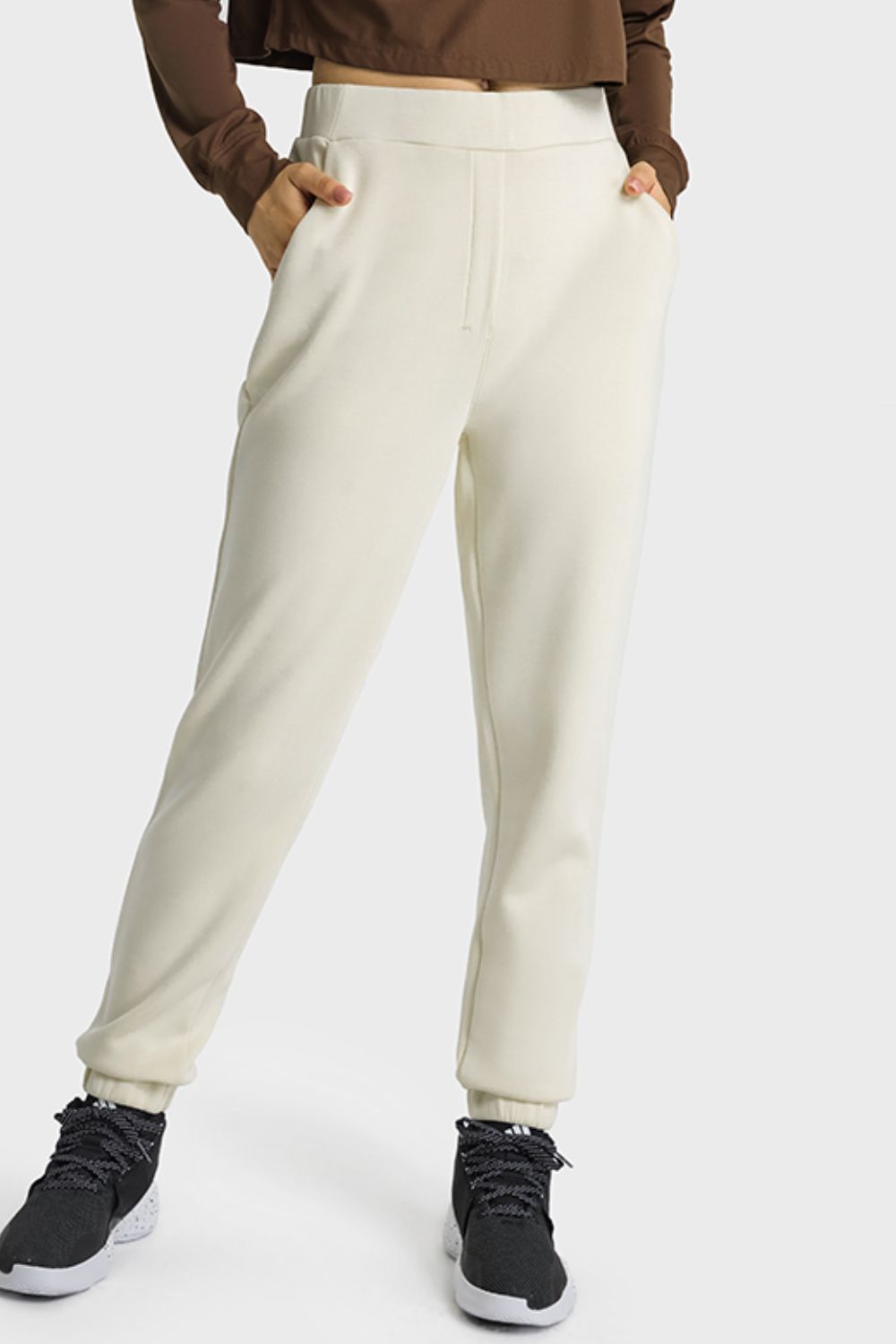 Pull-On Joggers with Side Pockets Trendsi