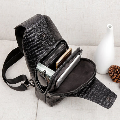 Men's Leather Crossbody Chest Bag nihaodropshipping