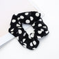 Vintage leopard spotted hair circle fabric hair accessory scrunchie