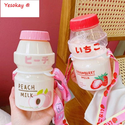 450ml Plastic Cute Yogurt Water Bottle Tour Drinking Bottle Yakult Shape Kawaii Milk Carton Shaker Bottle - DunbiBeauty, LLC