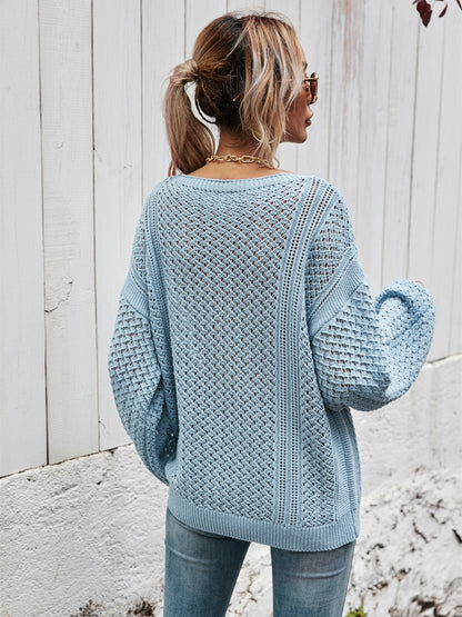 V-Neck Dropped Shoulder Sweater