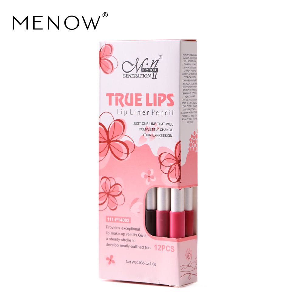 MENOW Makeup P14002 Lip Liner 12 Colors Mixed Color Waterproof Lipstick Pen Cosmetics Hypersku