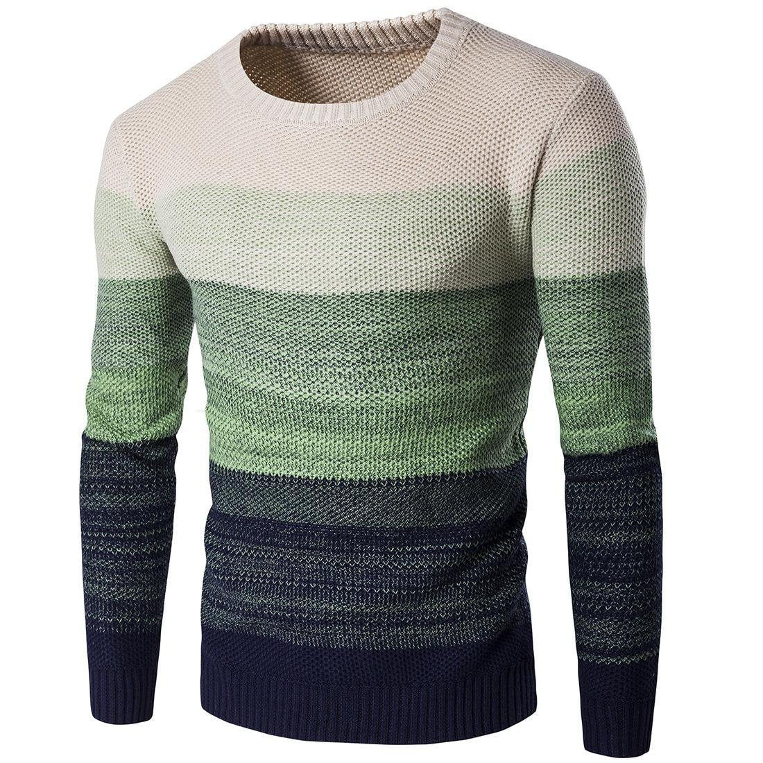 Men's Wide Band Striped Sweaters nihaodropshipping