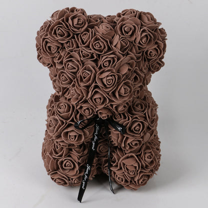 Valentine's Day Gift Rose Bear Eternal Flower Rose Teddy Bear PE Foam Bear 25cm Valentines Day