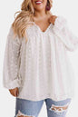 Plus Size Swiss Dot Babydoll Blouse Trendsi