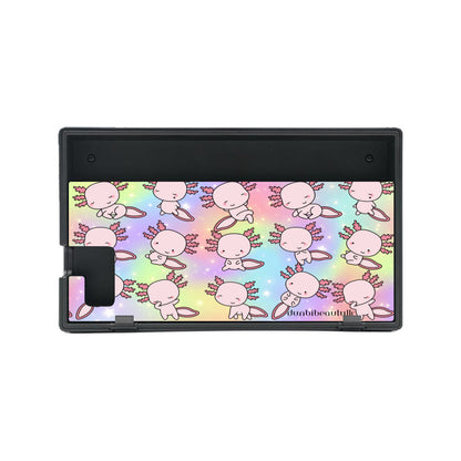 Nintendo Switch Game Console Stickers ｜PVC -Axolotl, Pastel Rainbow, Cute, Kawaii, Aesthetic, Art, Pink, Blue, Yellow, Green, Purple (Designed by Dunbi)