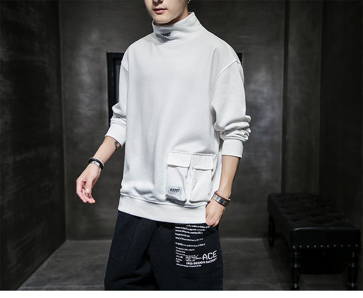 Men's Loose Long Sleeve Turtleneck with Hip Pocket nihaodropshipping