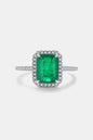 925 Sterling Silver Rectangle Shape Tourmaline Ring