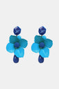 Bloosom Flower and Teardrop Resin Dangle Earrings