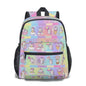 Student Schoolbag (Multi-sided design) | Polyester -Kawaii Unicorn, Pastel Rainbow, Clouds, Pink, Purple, Blue, Yellow, Sleepy Unicorn, Hungry Unicorn, Moon, Candy, Donuts, Ice Cream (Designed by Dunbi)