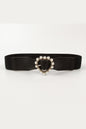 Pearl Heart Buckle Elastic Belt