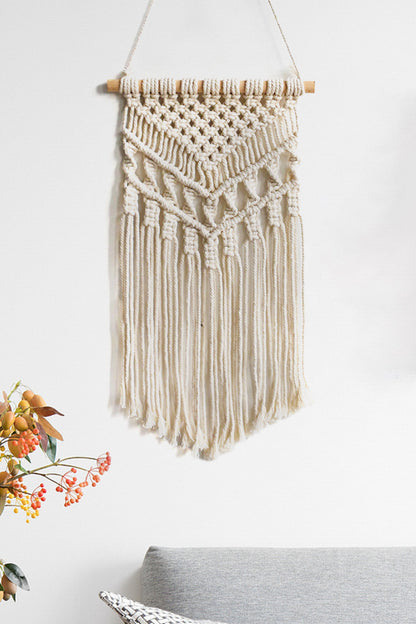 Macrame Fringe Wall Hanging Decor