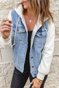 Sherpa Denim Splicing Buttoned Jacket Kiwidrop