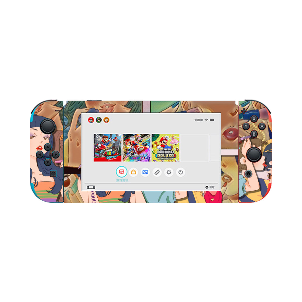 Nintendo Switch Game Console Stickers ｜PVC - Retro, Makeup, Korean Girls, Hair, Fashion, Lipstick, Mascara, Girl Gang (Designed by Dunbi)