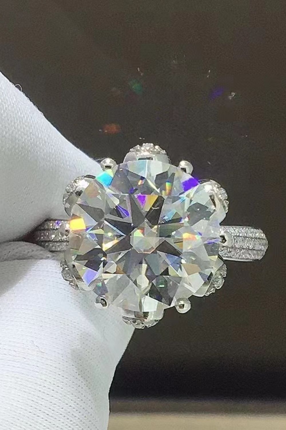 5 Carat Moissanite Side Stone Ring - DunbiBeauty, LLC