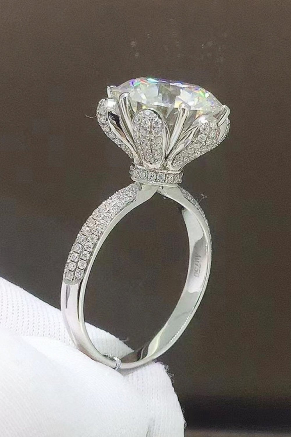 5 Carat Moissanite Side Stone Ring - DunbiBeauty, LLC