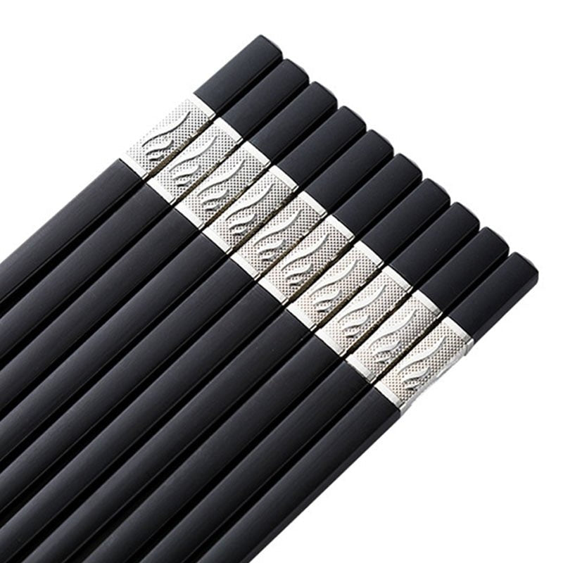 5 Pairs Japanese Chinese Chopsticks For Eating Food Sushi Sticks Reusable Alloy Korean Chopsticks Set Healthy Kitchen Tableware - DunbiBeauty, LLC