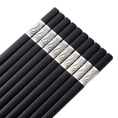 5 Pairs Japanese Chinese Chopsticks For Eating Food Sushi Sticks Reusable Alloy Korean Chopsticks Set Healthy Kitchen Tableware - DunbiBeauty, LLC