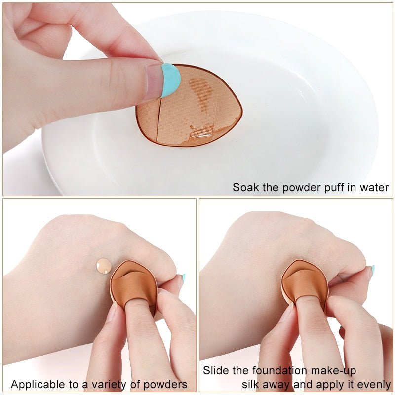 5/10/20 Pcs Mini Finger Puff Foundation Powder Detail Makeup Sponge Face Concealer Cream Blend Cosmetic Accessories Makeup Tools - DunbiBeauty, LLC