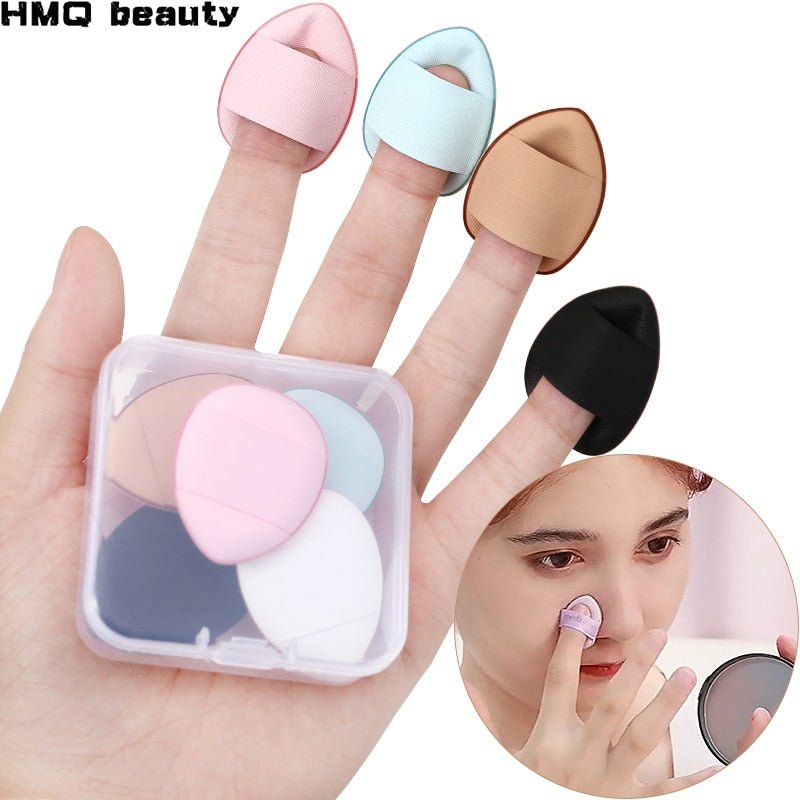 5/10/20 Pcs Mini Finger Puff Foundation Powder Detail Makeup Sponge Face Concealer Cream Blend Cosmetic Accessories Makeup Tools - DunbiBeauty, LLC