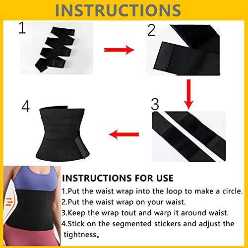 Waist Trainer for Women Lower Belly Fat, Invisible Waist Wrap for Stomach, Non-Slip Waist Trainer for Women Plus Size, Adjustable and Comfortable Waist Trimmer for Women Black Spreadr