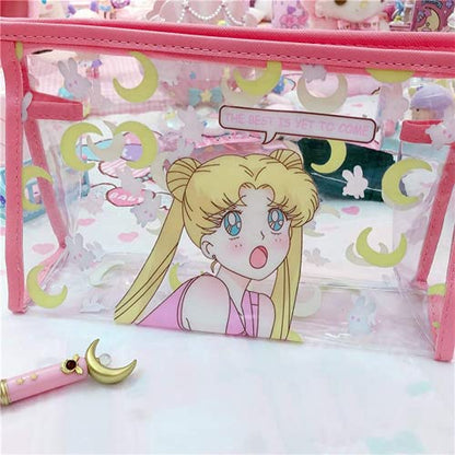 Sailor Moon Clear Makeup Bags, Kawaii Makeup Bag Organizer, Mother's Day Gift Clear Travel Bags for Toiletries Gift for Girls Women? Spreadr