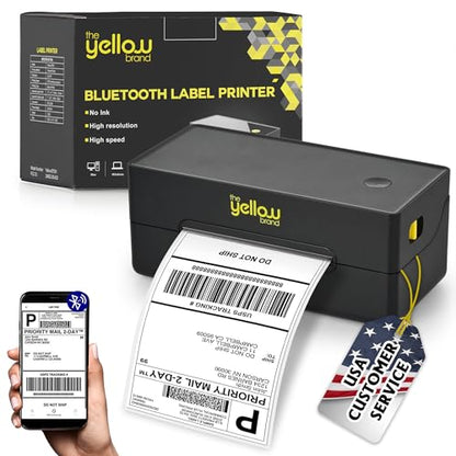 Label Printer, Bluetooth Thermal Printer, 4x6 Shipping Label Printer, Thermal Label Printer Desktop or Phone, Compatible with iPhone, Android, Windows, Mac, Chromebook, Amazon, Ebay, UPS.USPS