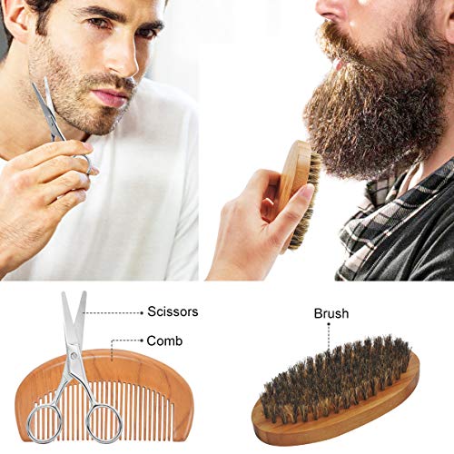 Upgraded Beard Grooming Kit w/Beard Conditioner,Beard Oil,Beard Balm,Beard Brush,Beard Shampoo/Wash,Beard Comb,Beard Scissors,Storage Bag,Beard E-Book,Beard Growth Care Gifts for Men Spreadr