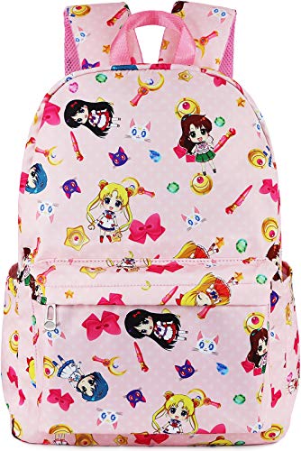 Roffatide Anime Sailor Moon Backpack Tsukino Usagi Luna Artemis All Over Print Girls School Bag Chibi Moon Laptop Backpack Spreadr