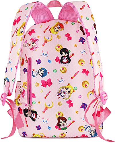 Roffatide Anime Sailor Moon Backpack Tsukino Usagi Luna Artemis All Over Print Girls School Bag Chibi Moon Laptop Backpack Spreadr