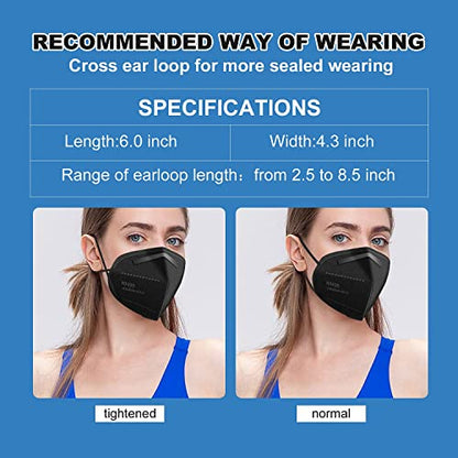 YOTU KN95 Face Masks 60 Pcs,5 Layers Cup Dust Mask,Filter Efficiency 95%, Suitable for Home Work Restaurants