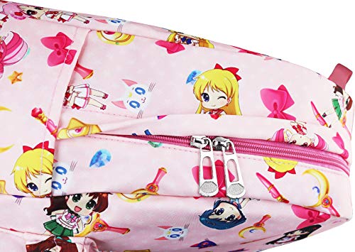 Roffatide Anime Sailor Moon Backpack Tsukino Usagi Luna Artemis All Over Print Girls School Bag Chibi Moon Laptop Backpack Spreadr