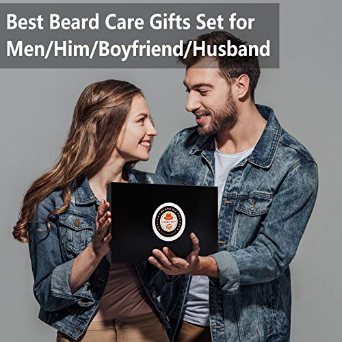 Upgraded Beard Grooming Kit w/Beard Conditioner,Beard Oil,Beard Balm,Beard Brush,Beard Shampoo/Wash,Beard Comb,Beard Scissors,Storage Bag,Beard E-Book,Beard Growth Care Gifts for Men Spreadr