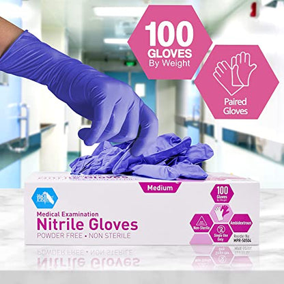 MedPride Powder-Free Nitrile Exam Gloves (Small (Pack of 100))