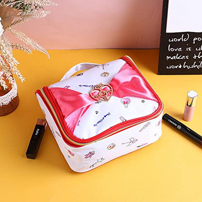 Sailor Moon Toiletry Bag Pink with Hanging Hook, Cute Anime Makeup Cosmetic Bag Portable Travel Organizer for Shampoo, Toothbrush, Toiletries, Gifts for Girls Women Spreadr