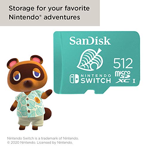 SanDisk 512GB microSDXC-Card, Licensed for Nintendo -Switch - SDSQXAO-512G-GNCZN